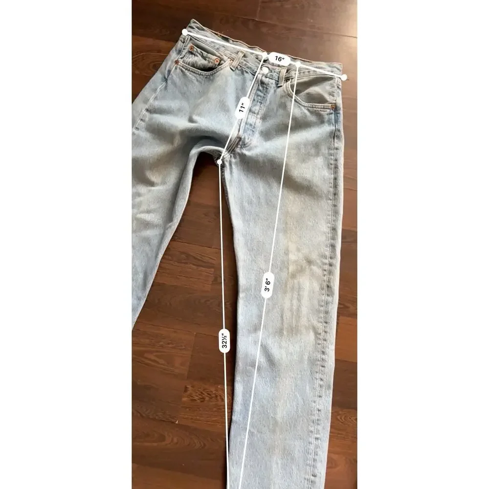 Vintage 1998 Levi's 501 Made in France Light Wash Jeans32x32